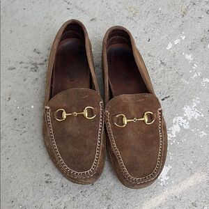 Gucci suede Horsebit loafers